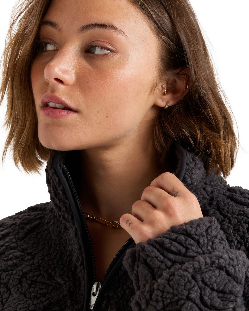 Women Roxy® Blurry Cloud Full Zip Polar Jackets Black | ZBYW-43560