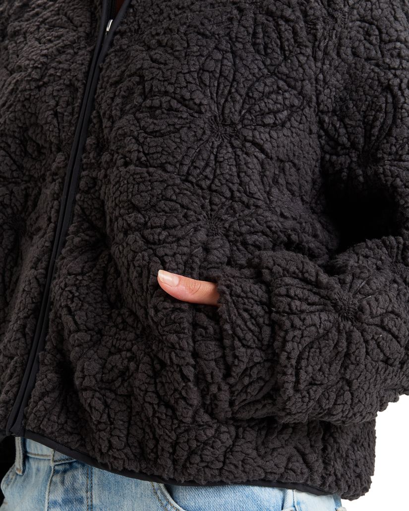 Women Roxy® Blurry Cloud Full Zip Polar Jackets Black | LEWP-21560