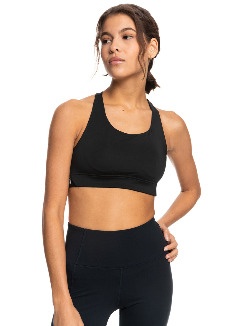 Women Roxy® Bold Moves Sports Bra Black | QUIV-81934