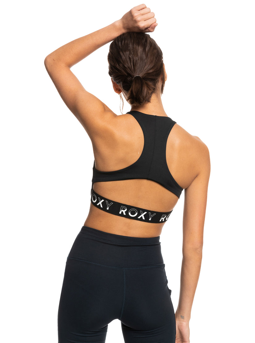 Women Roxy® Bold Moves Sports Bra Black | QUIV-81934