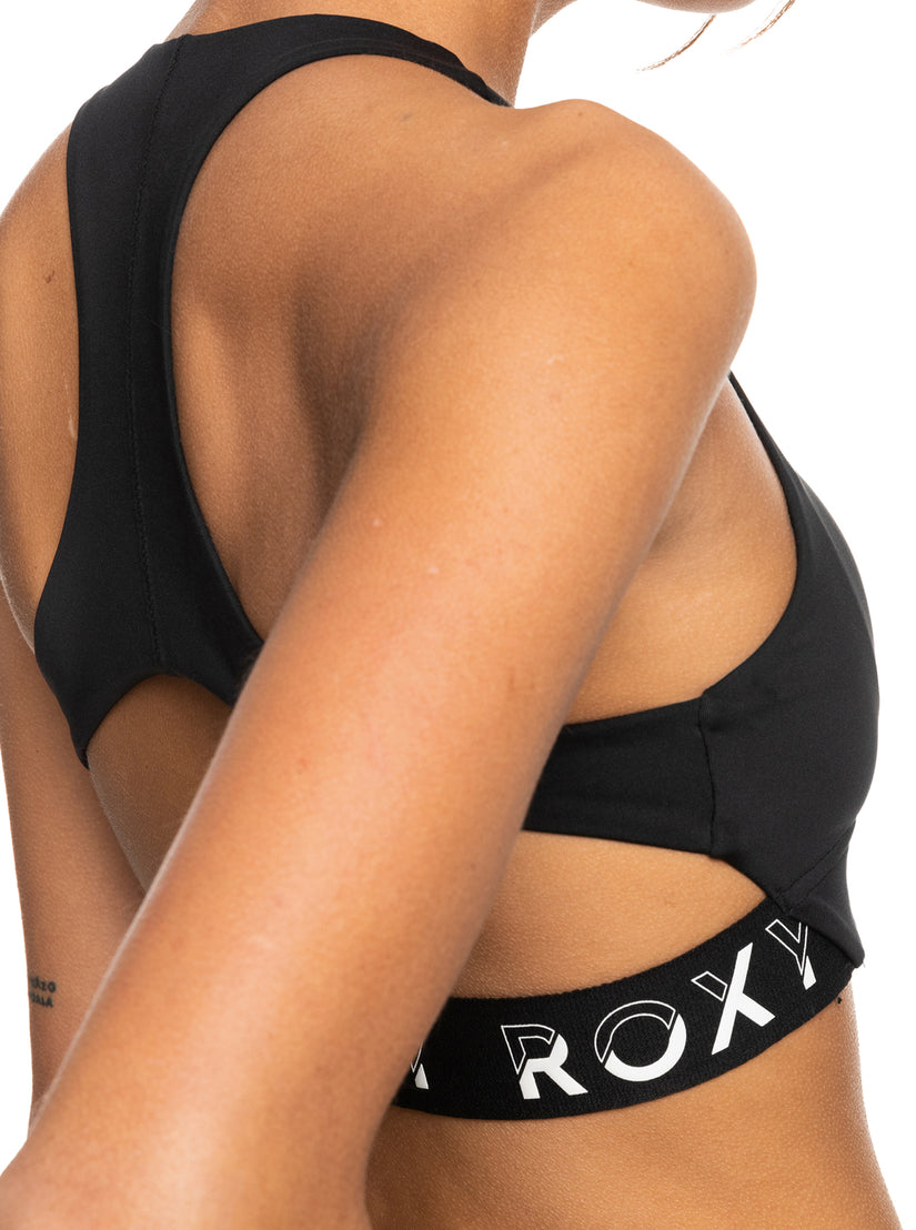 Women Roxy® Bold Moves Sports Bra Black | QUIV-81934