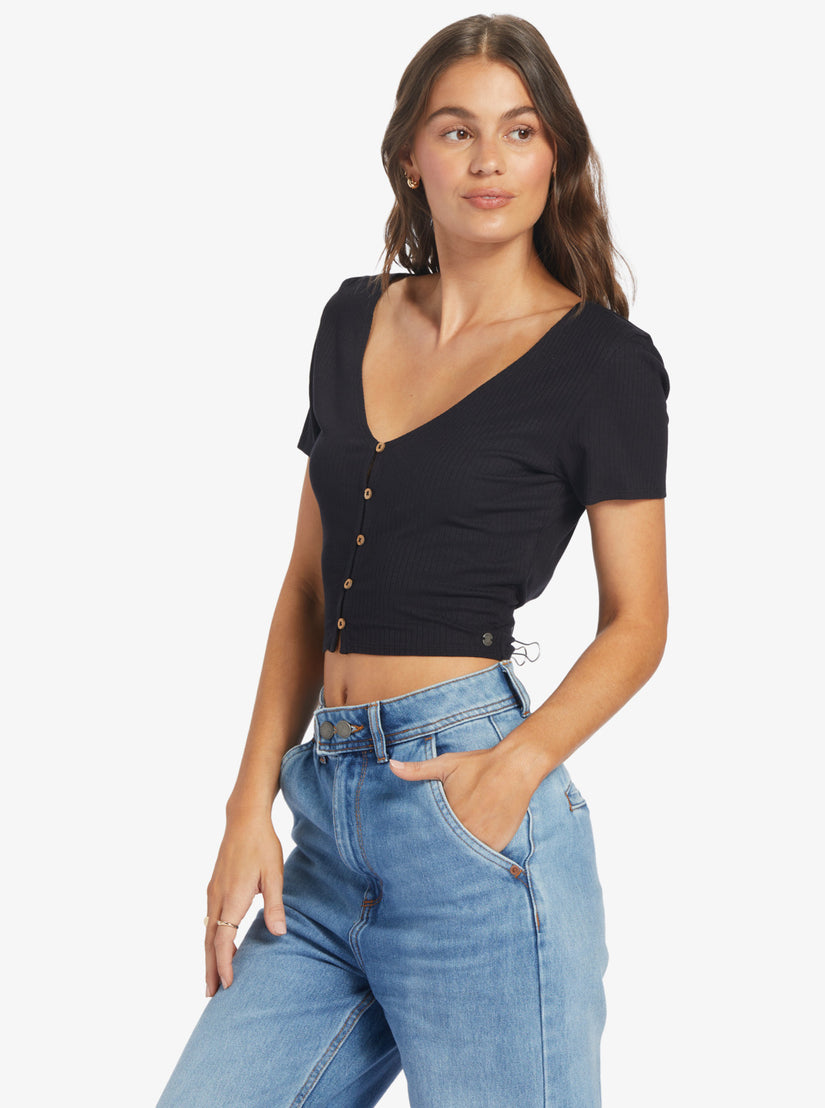 Women Roxy® Born With It Crop Tops Black | AFUK-54329