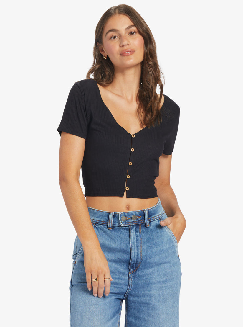 Women Roxy® Born With It Crop Tops Black | AFUK-54329
