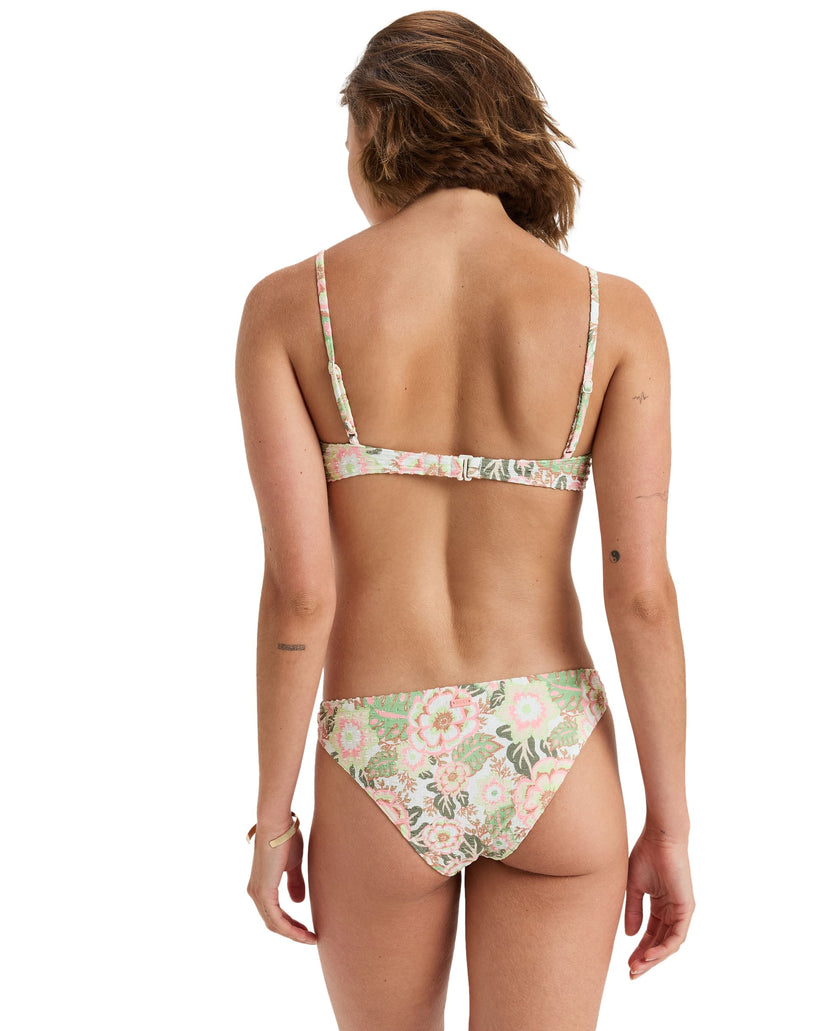 Women Roxy® Canarias Moderate Bikini Bottoms Green Flower | NQEY-68095