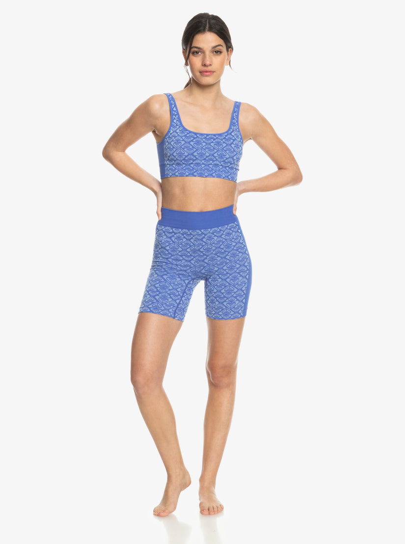 Women Roxy® Chill Out Seamless Heart Bike Shorts Blue | FIMA-24581