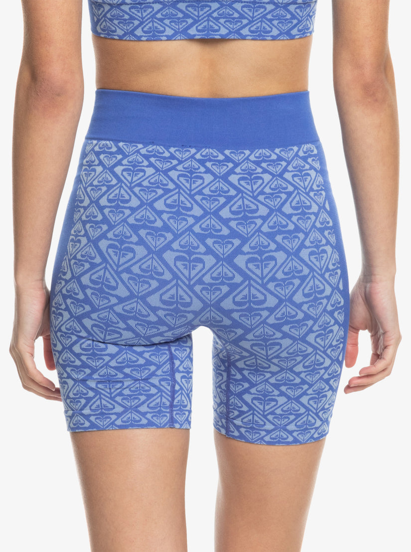 Women Roxy® Chill Out Seamless Heart Bike Shorts Blue | FIMA-24581