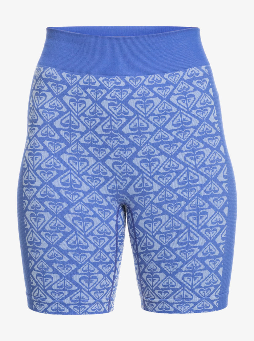 Women Roxy® Chill Out Seamless Heart Bike Shorts Blue | FIMA-24581