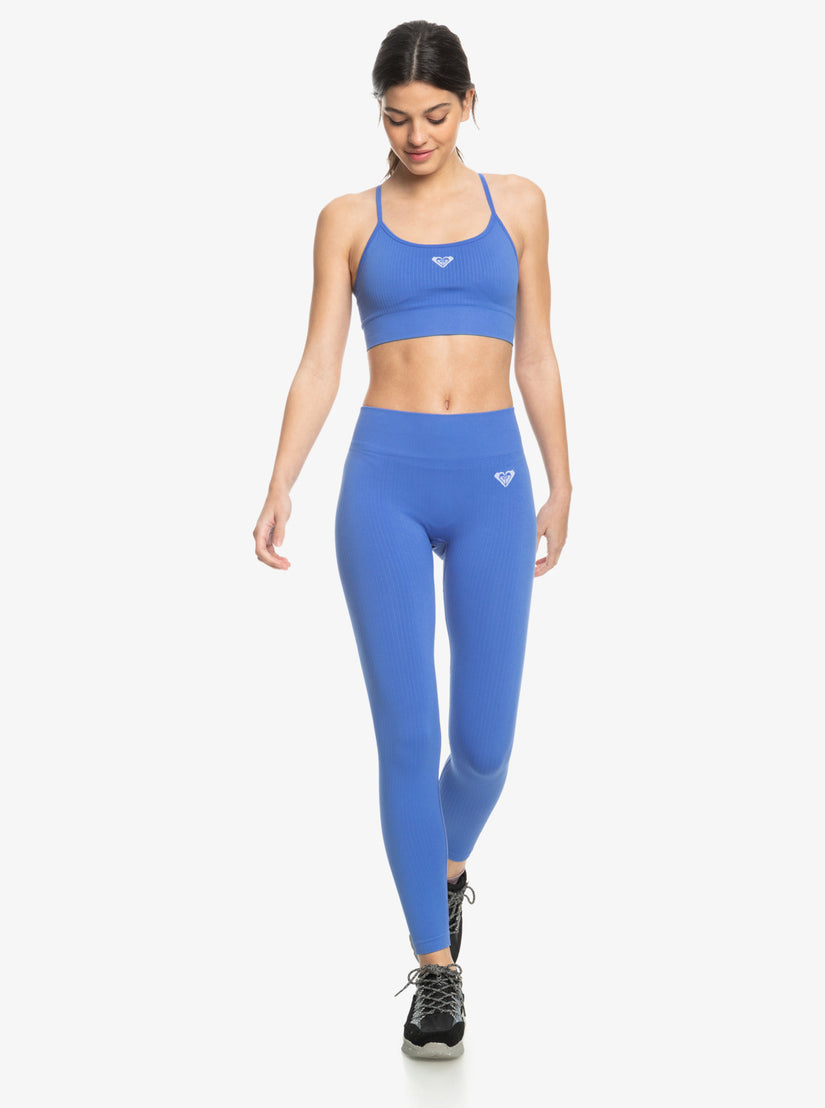 Women Roxy® Chill Out Seamless Rib Leggings Blue | AYGT-98137