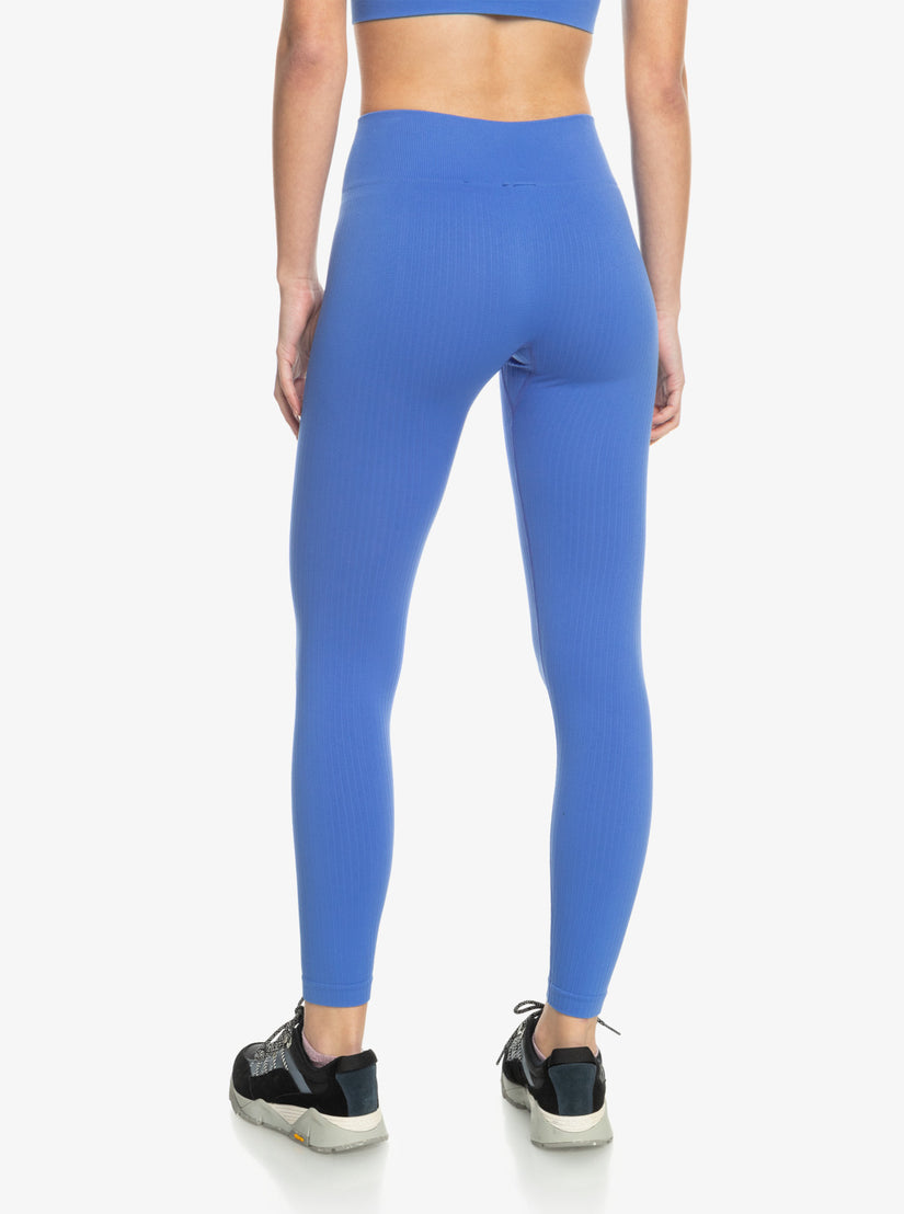 Women Roxy® Chill Out Seamless Rib Leggings Blue | AYGT-98137