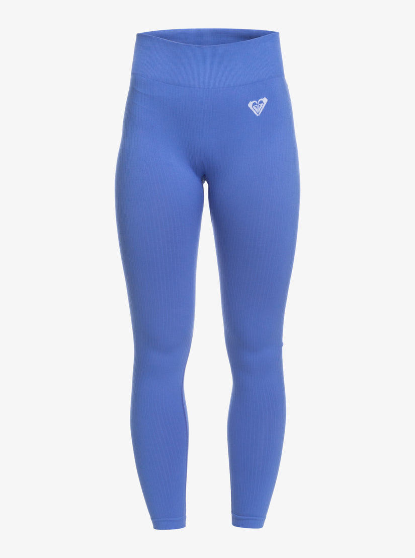 Women Roxy® Chill Out Seamless Rib Leggings Blue | AYGT-98137