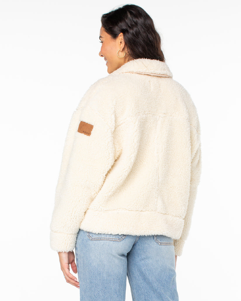 Women Roxy® Chilly Wave Snap Front Fleece Jackets Cream | RAFX-45019