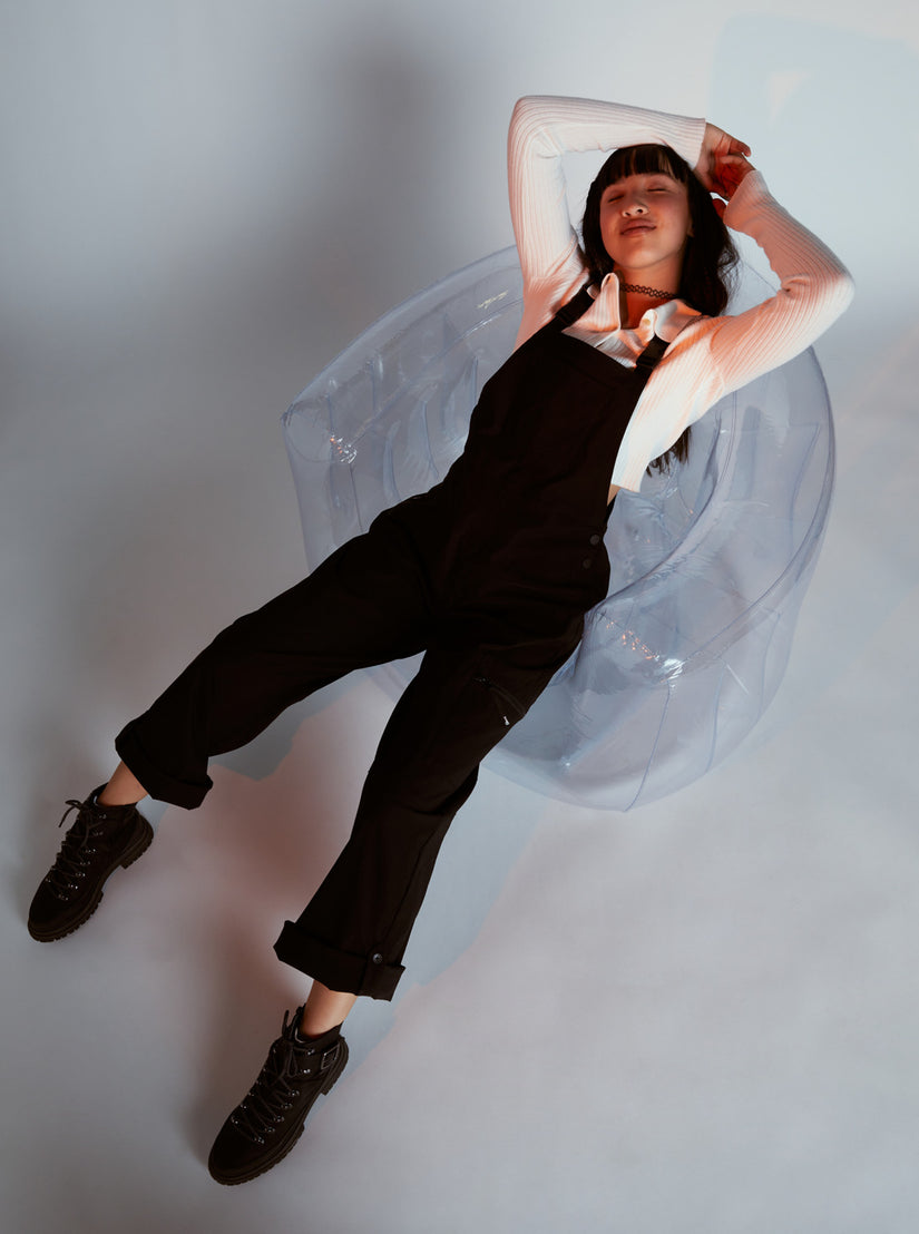 Women Roxy® Chloe Kim Cargo Overalls Black | EFRV-96825