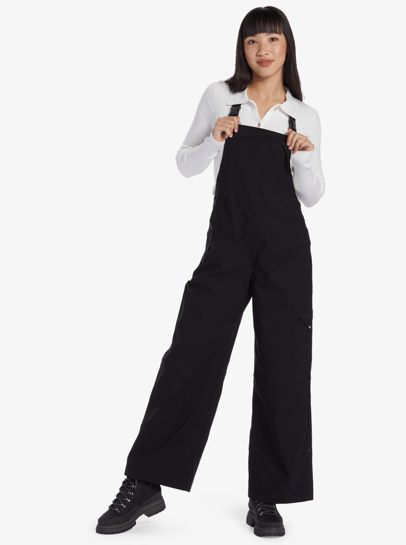 Women Roxy® Chloe Kim Cargo Overalls Black | EFRV-96825