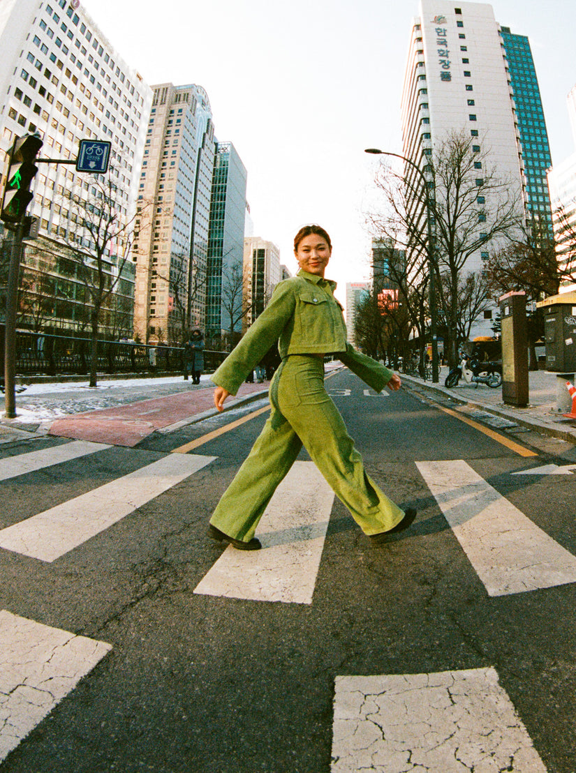 Women Roxy® Chloe Kim Corduroy Pants Green | OSAL-89643