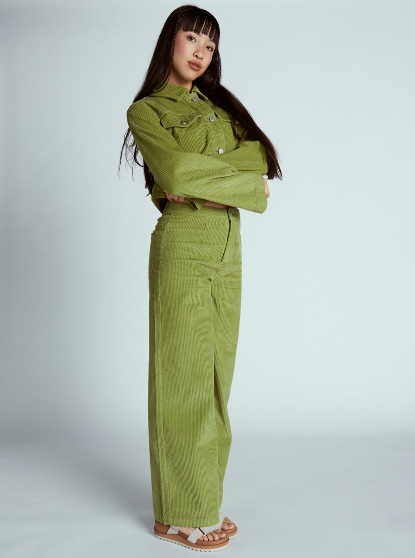 Women Roxy® Chloe Kim Corduroy Pants Green | OSAL-89643