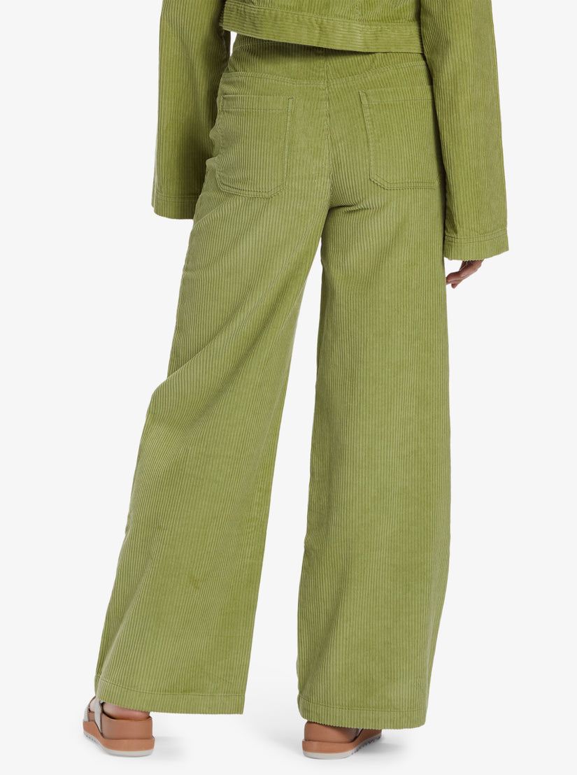 Women Roxy® Chloe Kim Corduroy Pants Green | OSAL-89643