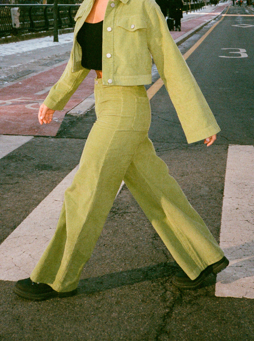 Women Roxy® Chloe Kim Corduroy Pants Green | OSAL-89643