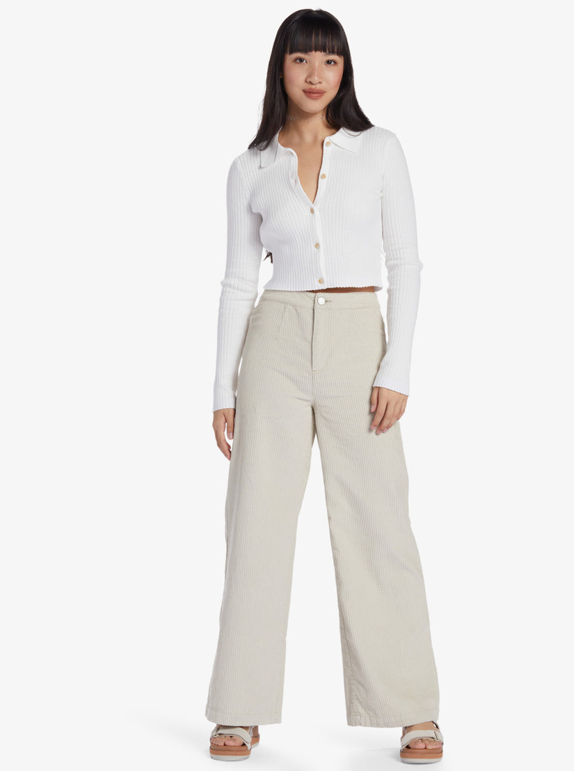 Women Roxy® Chloe Kim Corduroy Pants White | PKGO-08749