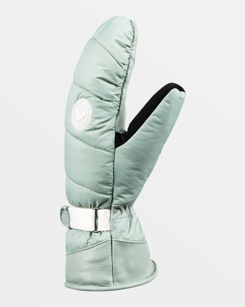 Women Roxy® Chloe Kim Mittens Snow Gloves Green | RDPF-39168