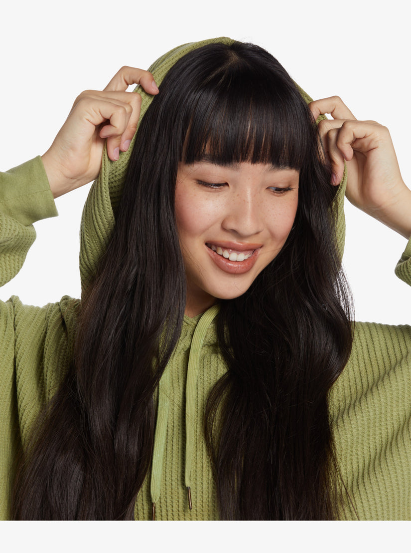 Women Roxy® Chloe Kim Off Duty Crop Hoodie Green | BAOP-07365