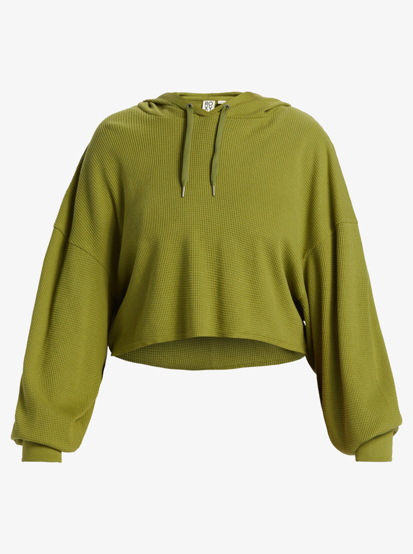 Women Roxy® Chloe Kim Off Duty Crop Hoodie Green | BAOP-07365