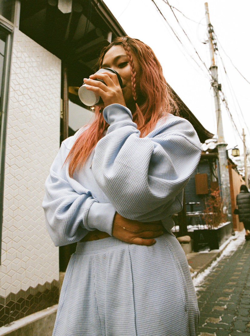 Women Roxy® Chloe Kim Off Duty Crop Hoodie Blue | YSVT-78364