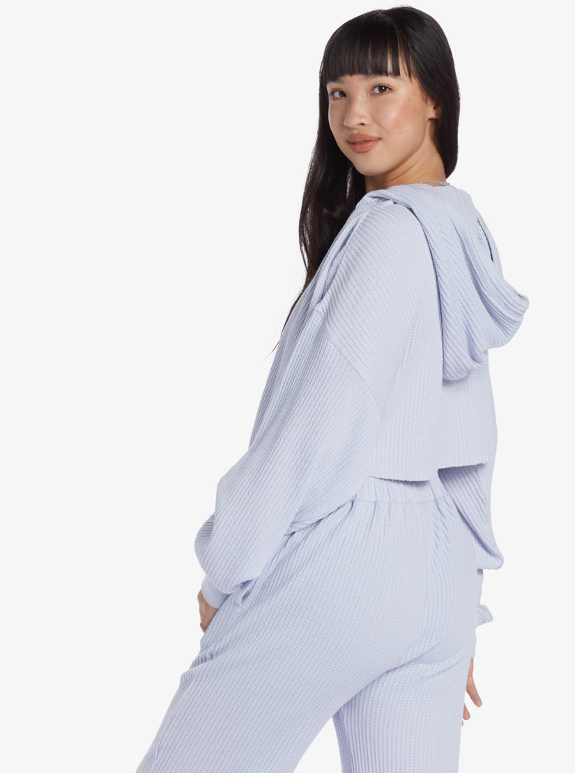 Women Roxy® Chloe Kim Off Duty Crop Hoodie Blue | YSVT-78364