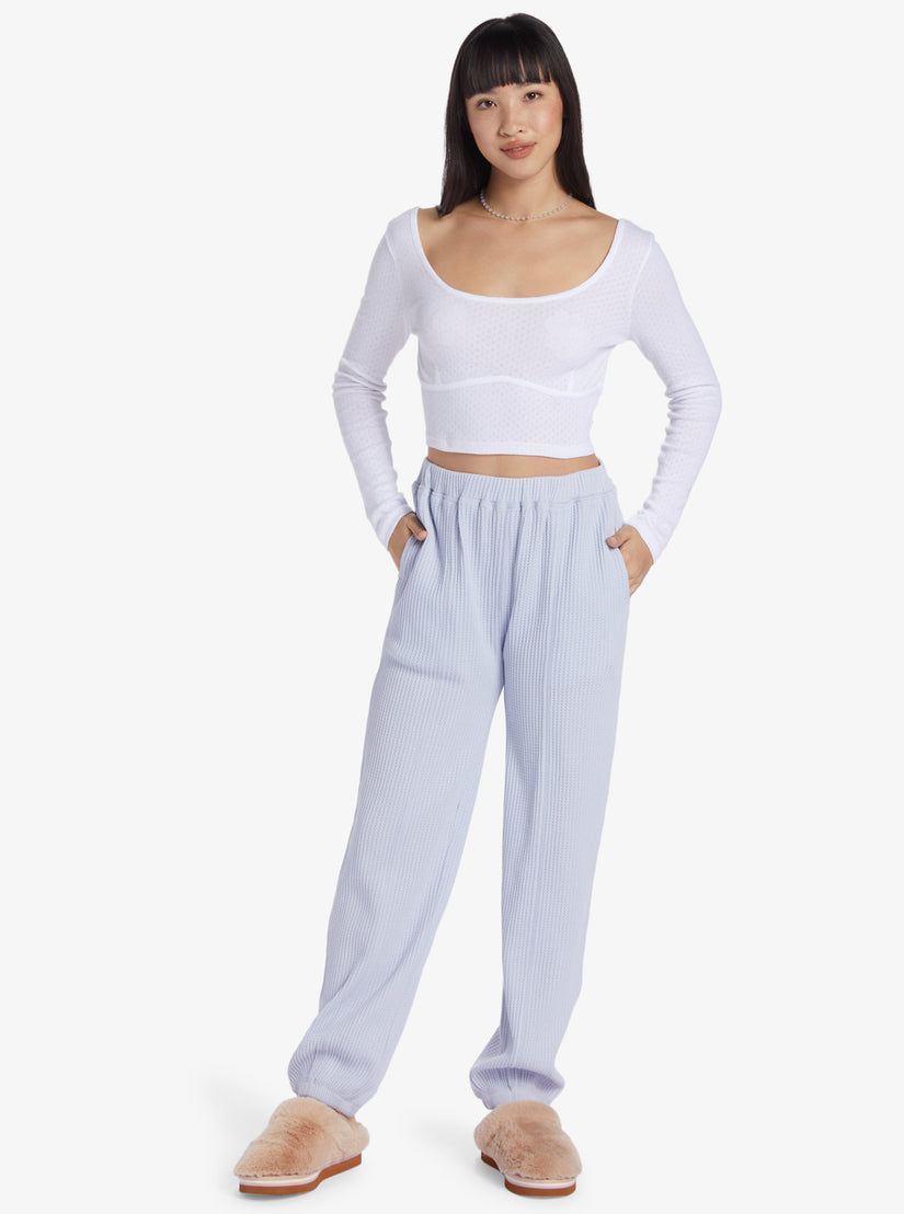Women Roxy® Chloe Kim Pointelle Long Sleeve Tops White | NQWA-94027