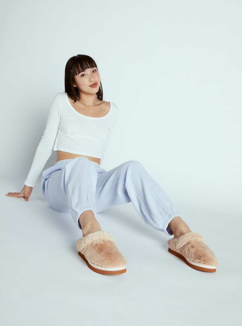 Women Roxy® Chloe Kim Pointelle Long Sleeve Tops White | NQWA-94027