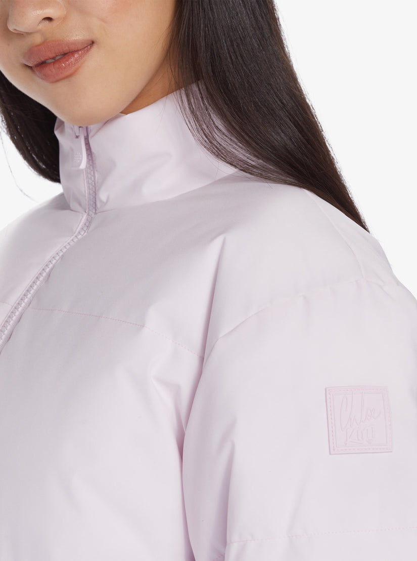 Women Roxy® Chloe Kim Reversible Puffer Bomber Jackets White | CBUD-37549