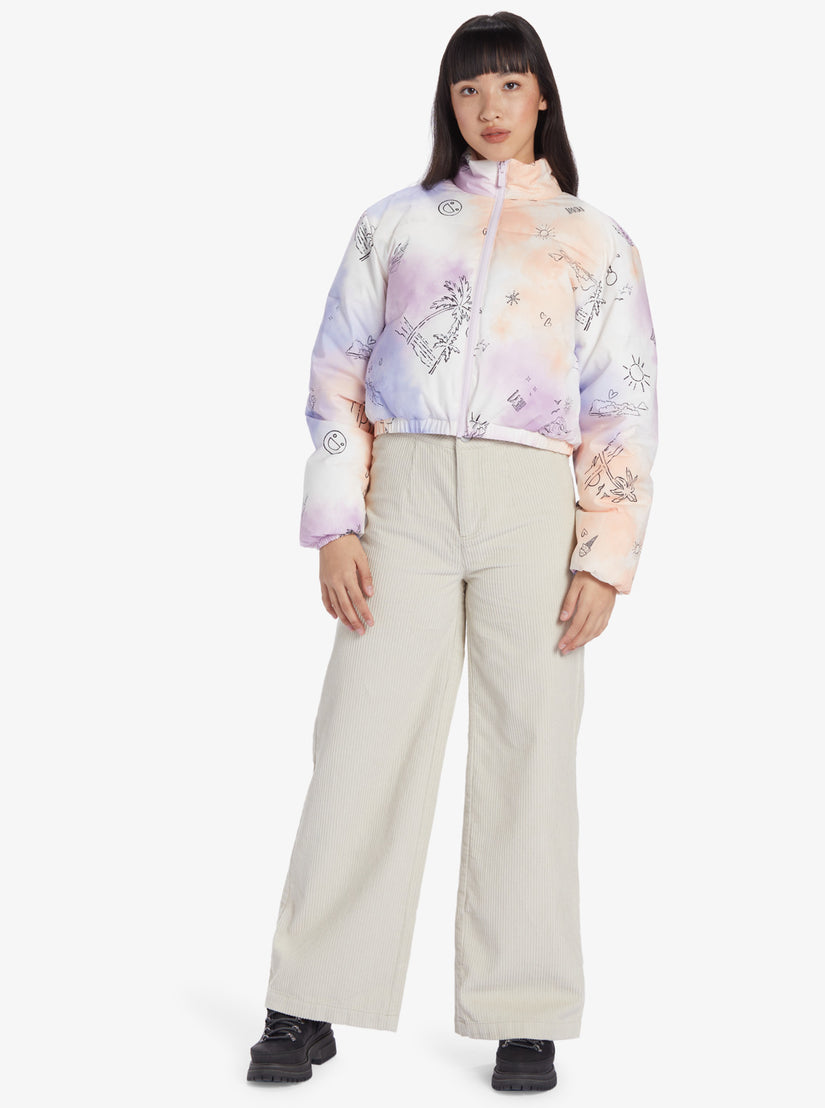 Women Roxy® Chloe Kim Reversible Puffer Bomber Jackets White | CBUD-37549