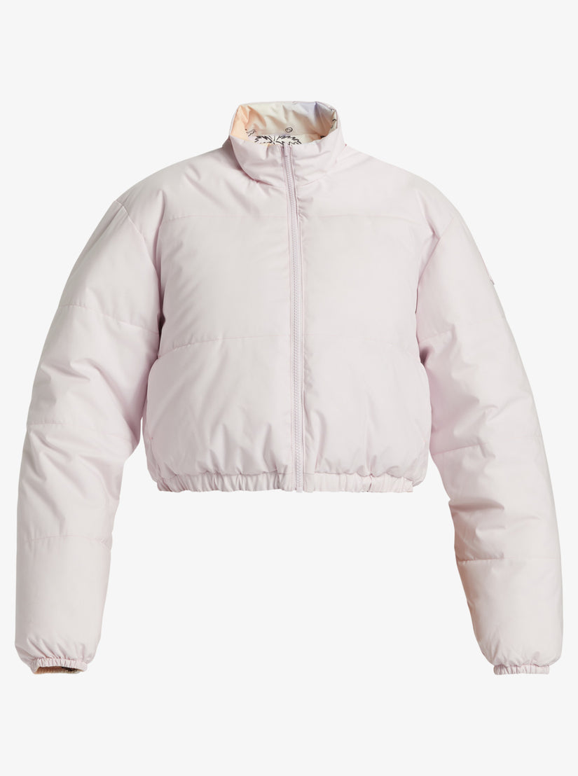 Women Roxy® Chloe Kim Reversible Puffer Bomber Jackets White | CBUD-37549
