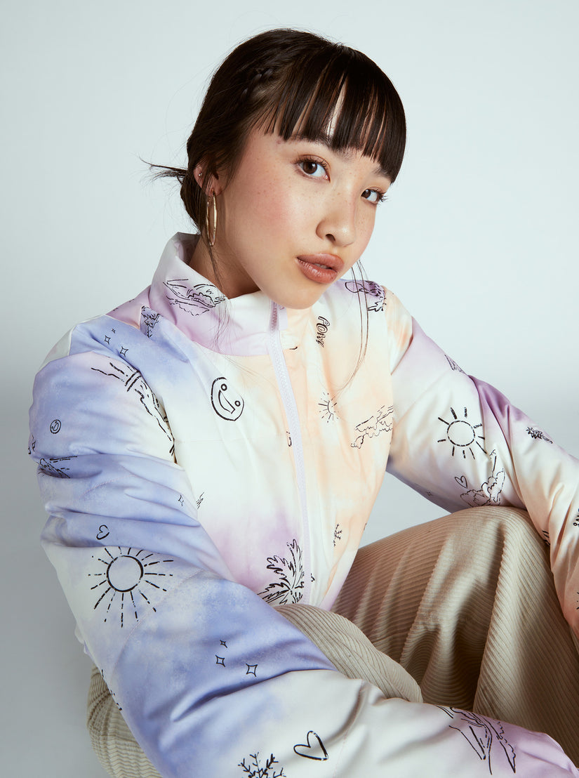 Women Roxy® Chloe Kim Reversible Puffer Bomber Jackets White | CBUD-37549