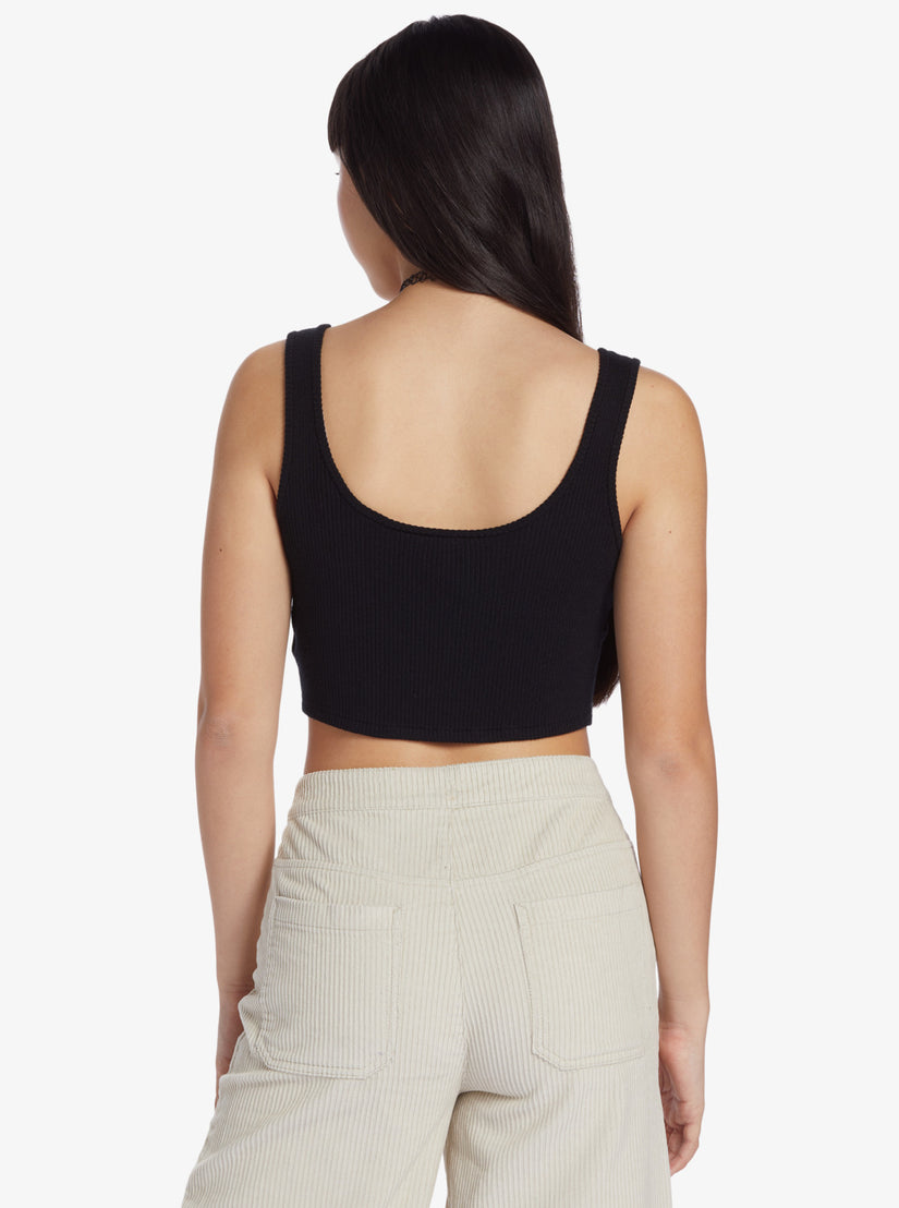 Women Roxy® Chloe Kim Ribbed Knit Tops Black | AGUZ-96185