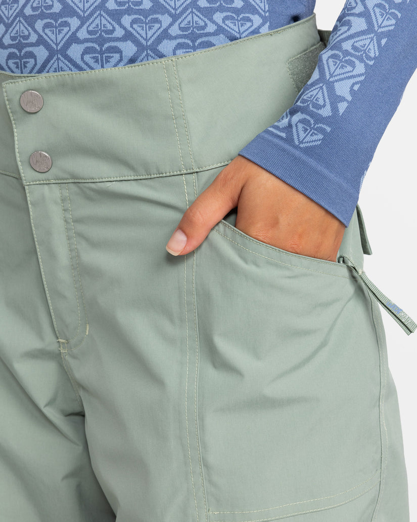 Women Roxy® Chloe Kim Snowboard Pants Green | DFLT-14693
