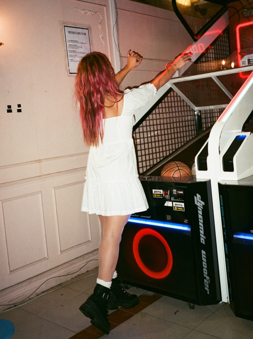 Women Roxy® Chloe Kim Venice Daydream Mini Dress White | LTON-12538