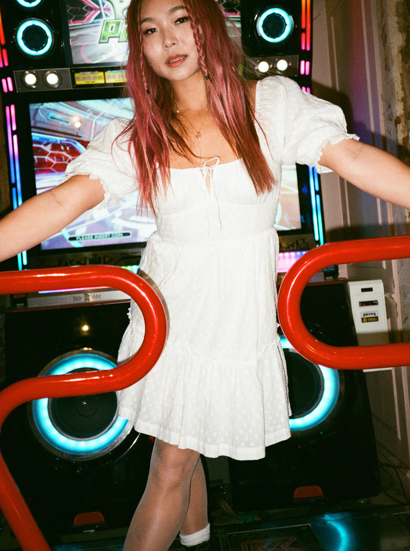 Women Roxy® Chloe Kim Venice Daydream Mini Dress White | LTON-12538