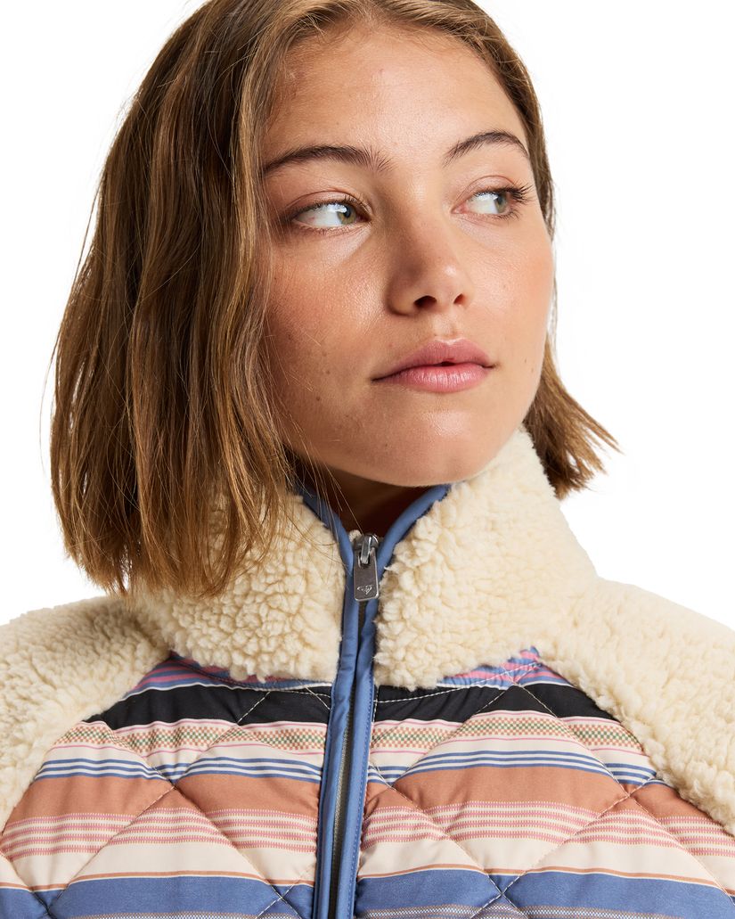 Women Roxy® Clear Sky Full Zip Polar Jackets Cream | DWSO-93826