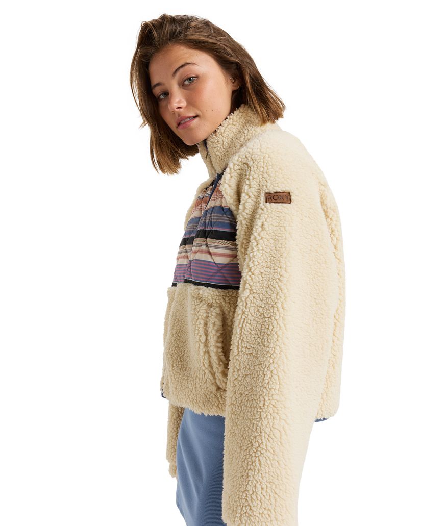 Women Roxy® Clear Sky Full Zip Polar Jackets Cream | DWSO-93826