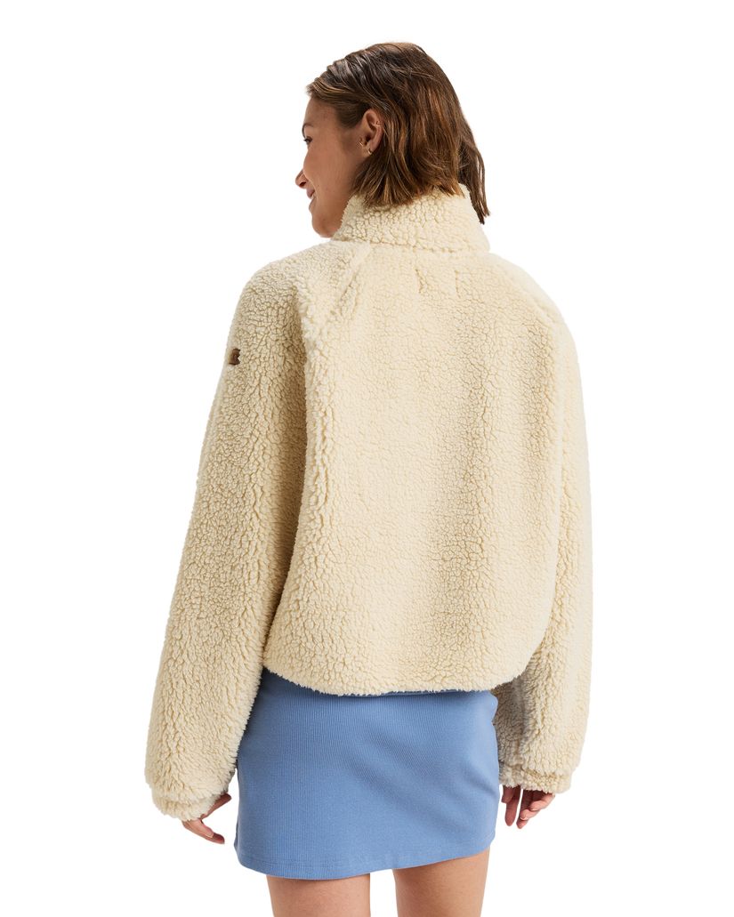 Women Roxy® Clear Sky Full Zip Polar Jackets Cream | DWSO-93826