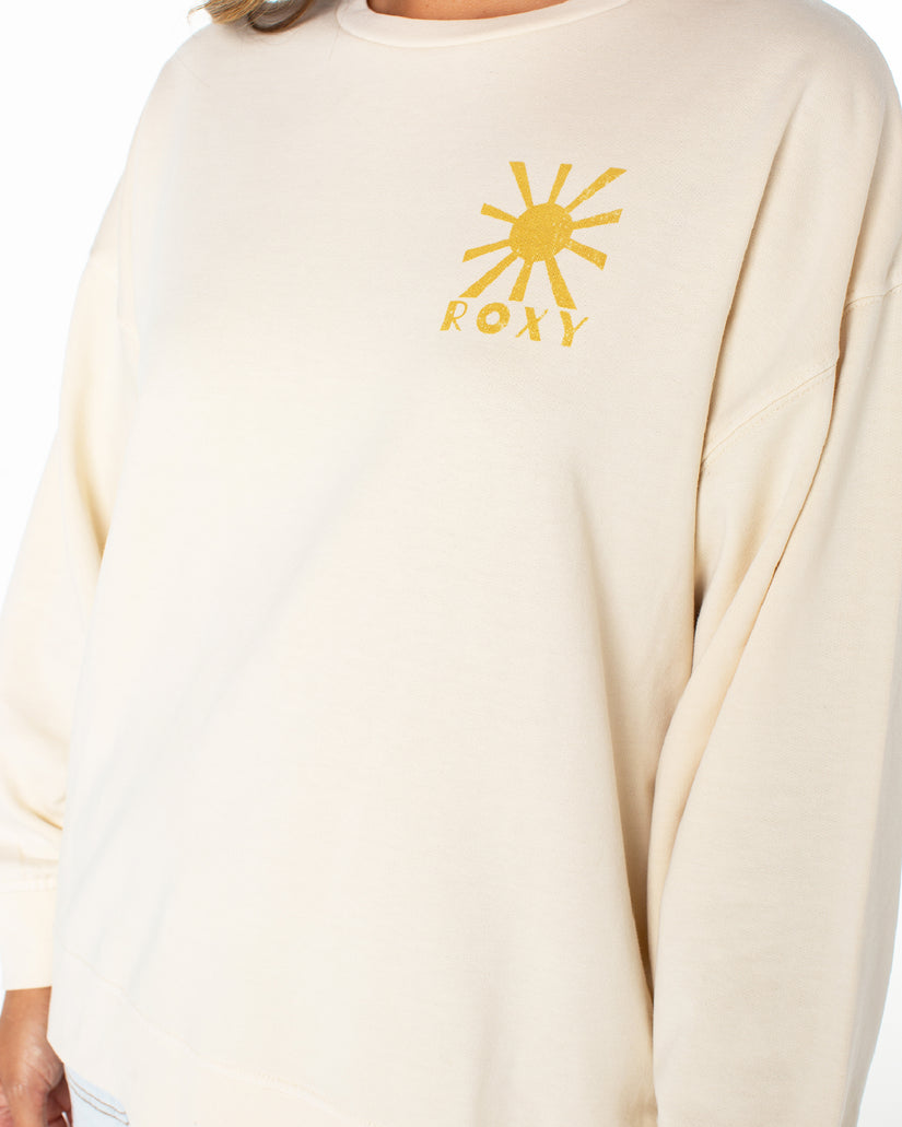 Women Roxy® Coastal Motion Sweatshirt White | TGOS-80126