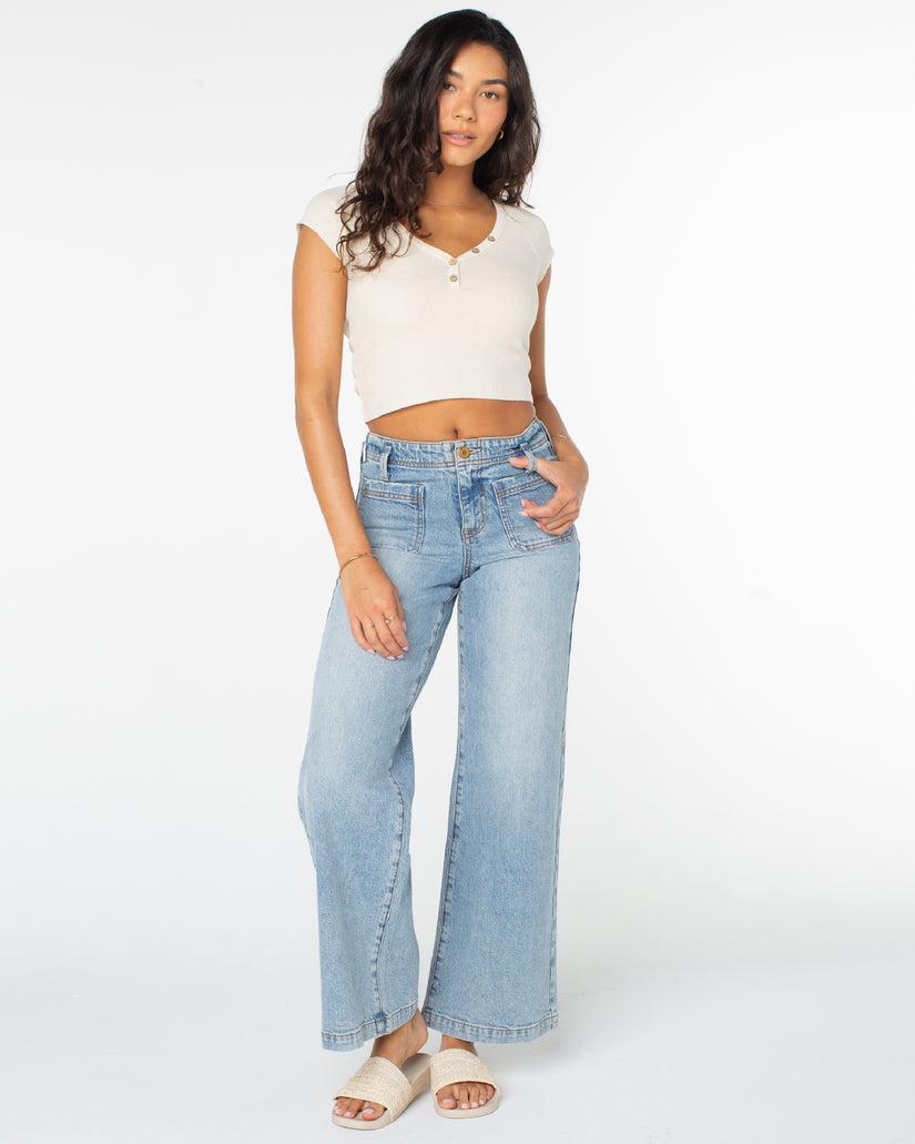 Women Roxy® Coffee Date Tops White | CMJR-29054