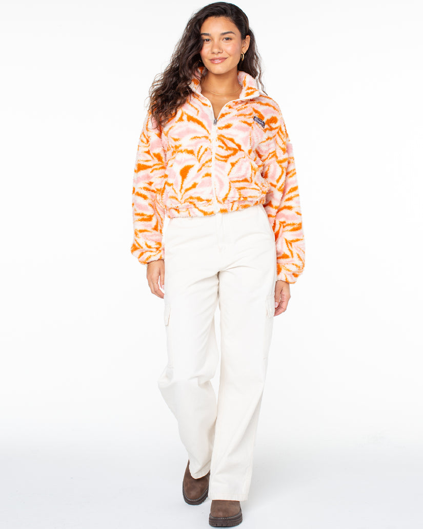 Women Roxy® Cold Surf Zip Up Fleece Jackets Orange | KLCU-81572