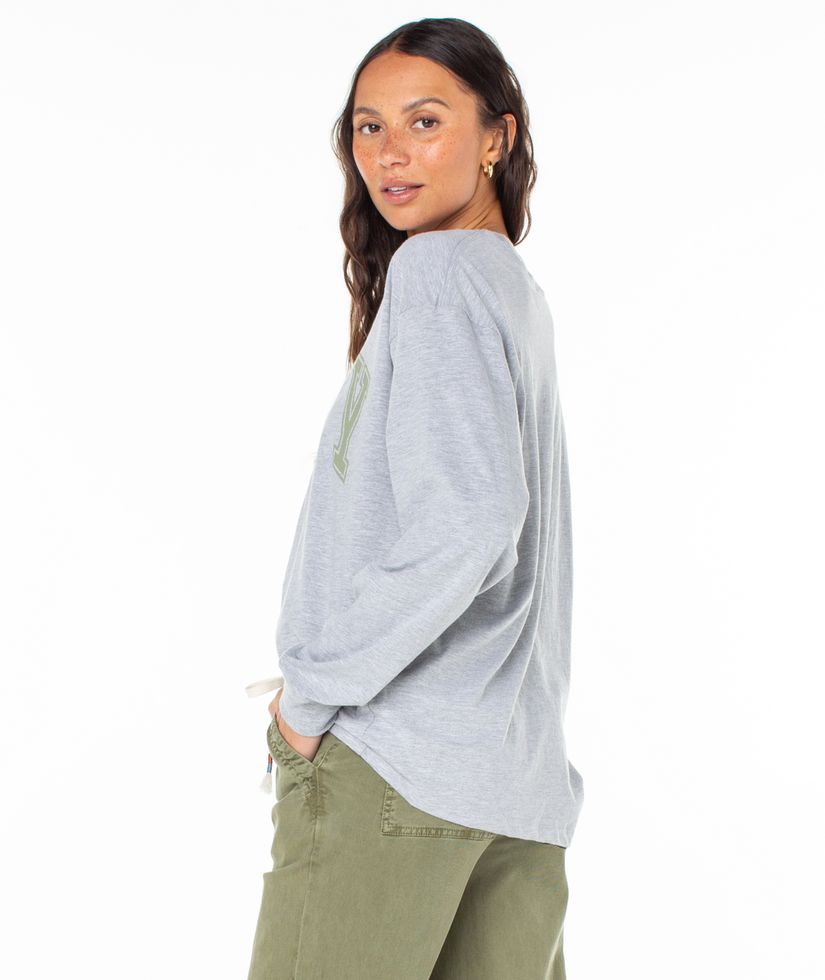 Women Roxy® Collegiate Arch Long Sleeve T-Shirt Grey | BCXD-38412