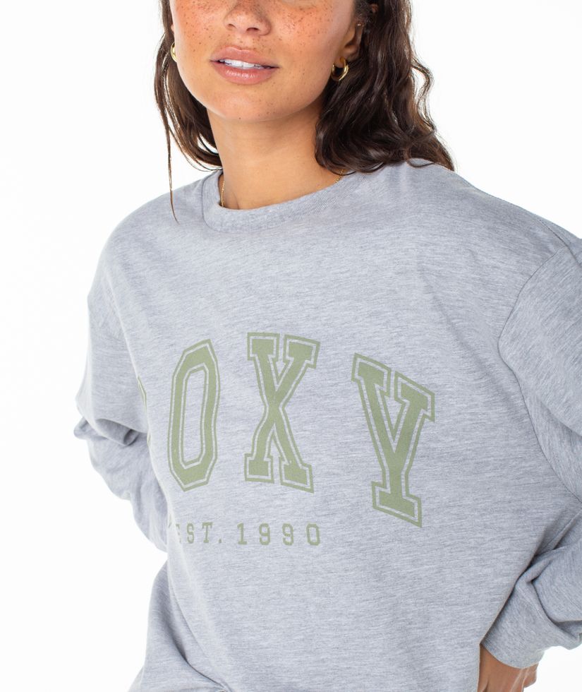Women Roxy® Collegiate Arch Long Sleeve T-Shirt Grey | BCXD-38412