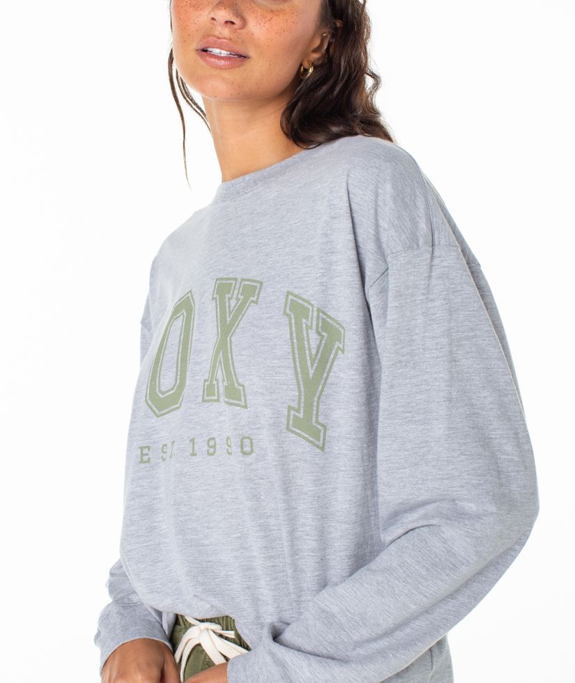 Women Roxy® Collegiate Arch Long Sleeve T-Shirt Grey | BCXD-38412