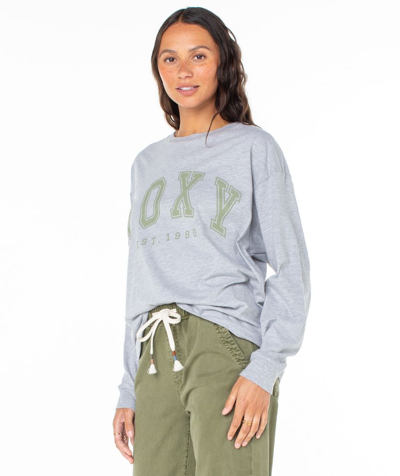 Women Roxy® Collegiate Arch Long Sleeve T-Shirt Grey | BCXD-38412