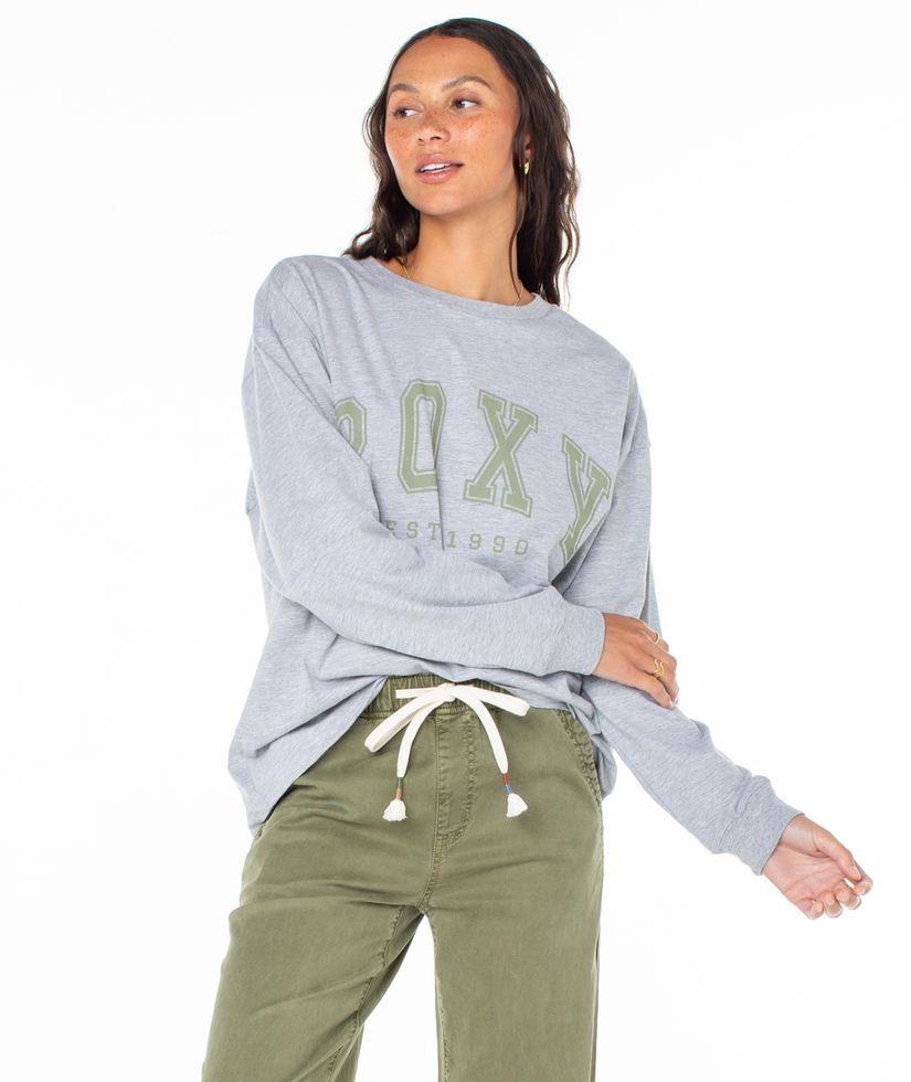 Women Roxy® Collegiate Arch Long Sleeve T-Shirt Grey | BCXD-38412