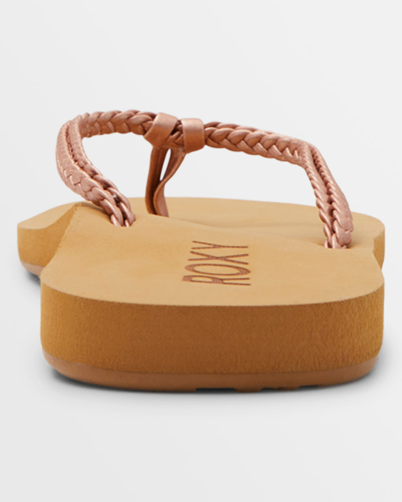 Women Roxy® Costas II Flip Flops Rose Gold | STPF-24839