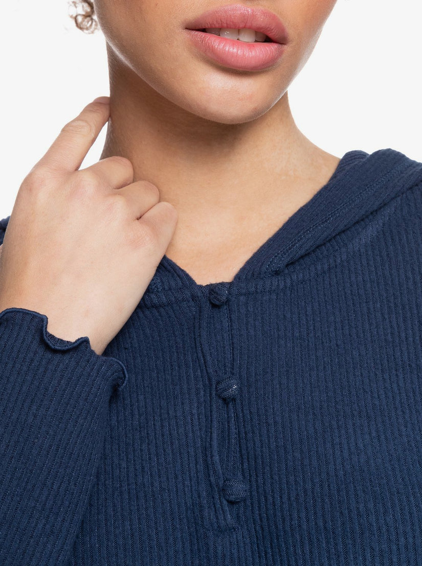 Women Roxy® Cozy Day Long Sleeve Rib Knit Tops Indigo | VRIX-08749